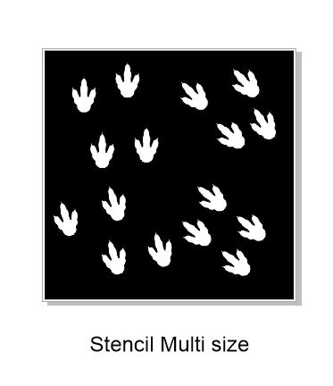 Dinosaur foot prints stencil multi size